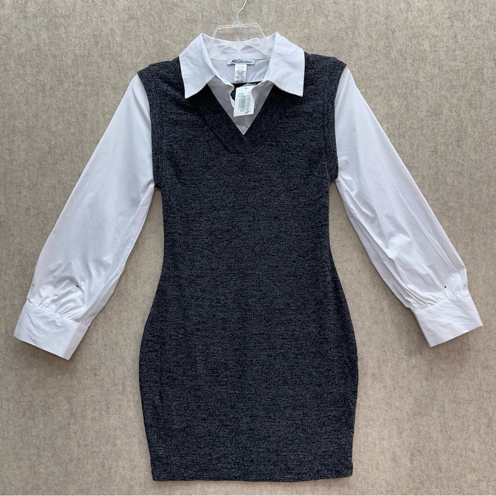 NWT Women's Stiletto's Knit Dress w/ Built in Collared Shirt, XL Juniors